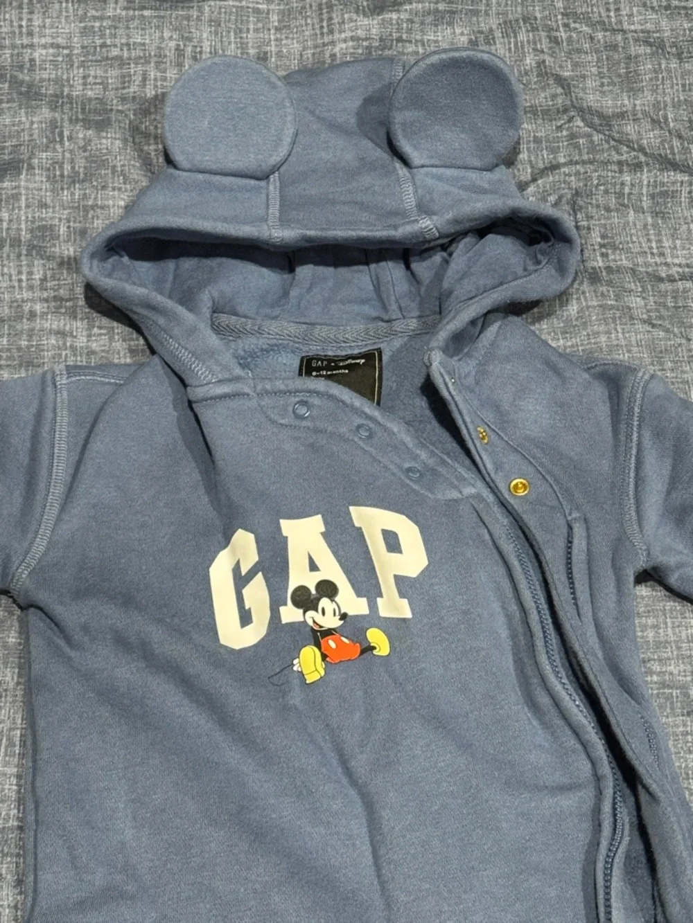GAP Blue Hooded Mickey Fleece Footie